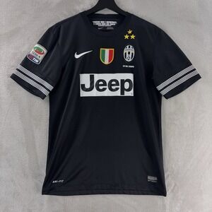 Nike Juventus Soccer Jersey Kit Mens Size Small Black Dri Fit Series A Football